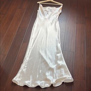 Chic Satin Maxi Dress in White